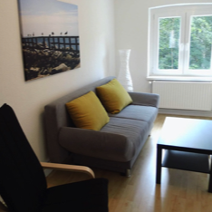 Wohnzimmer unserer Ferienwohnung in Schwerin