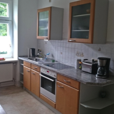 Küche unserer Ferienwohnung in Schwerin